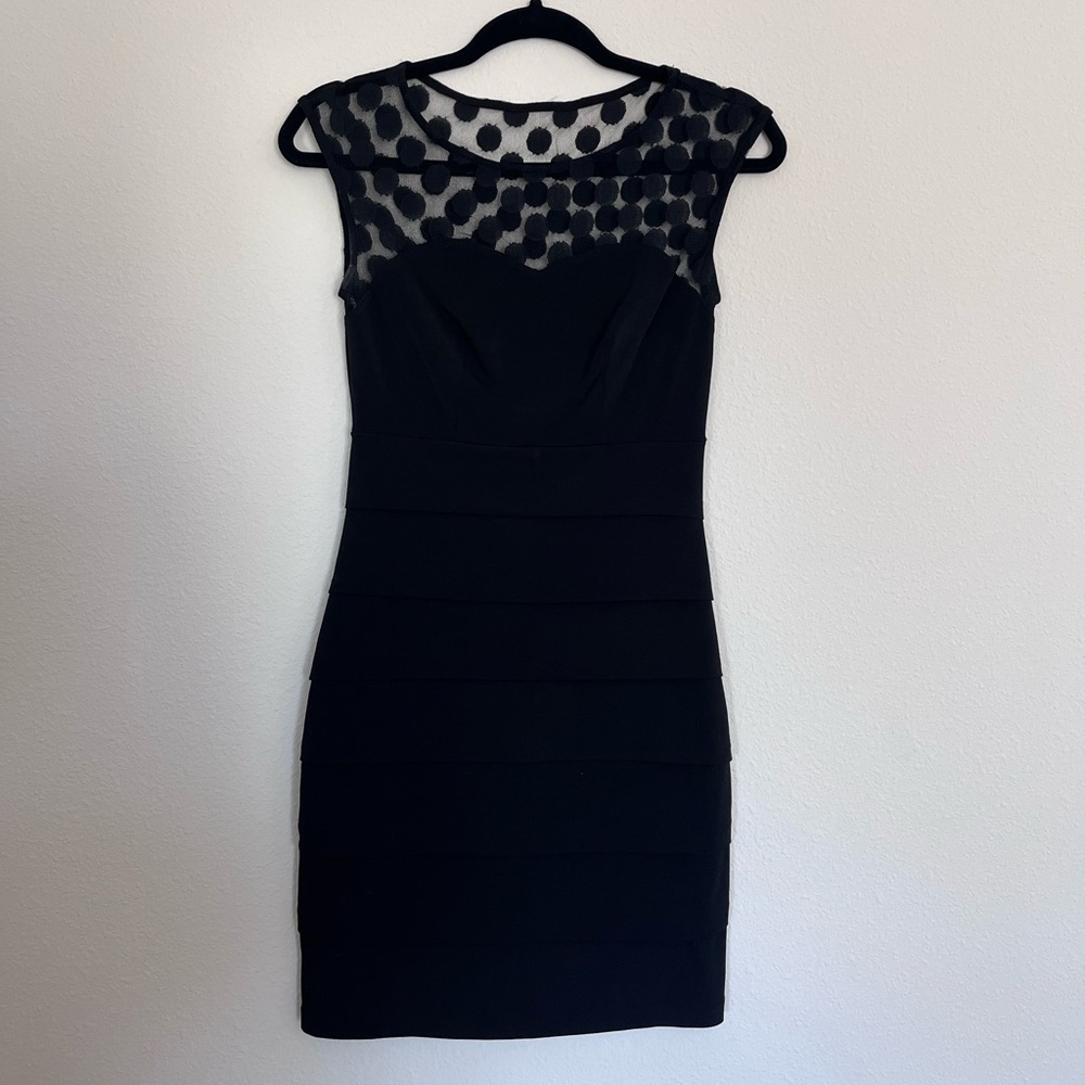 Black polka dot dress